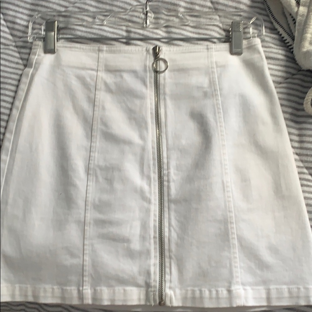 white mini skirt